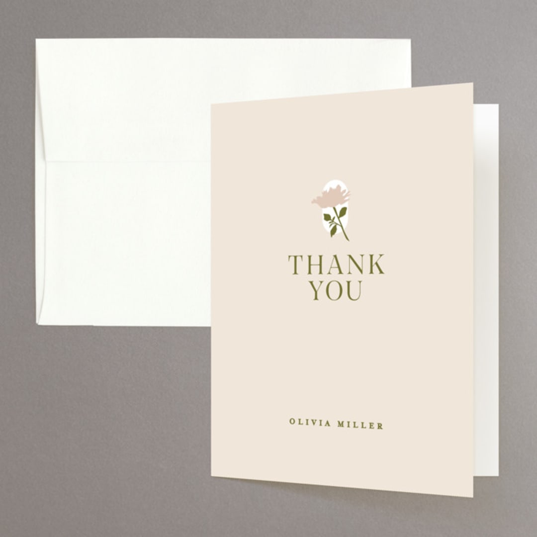 "Silhouette" - Bridal Shower Thank You Cards in Meadow by Owl and Toad - Front