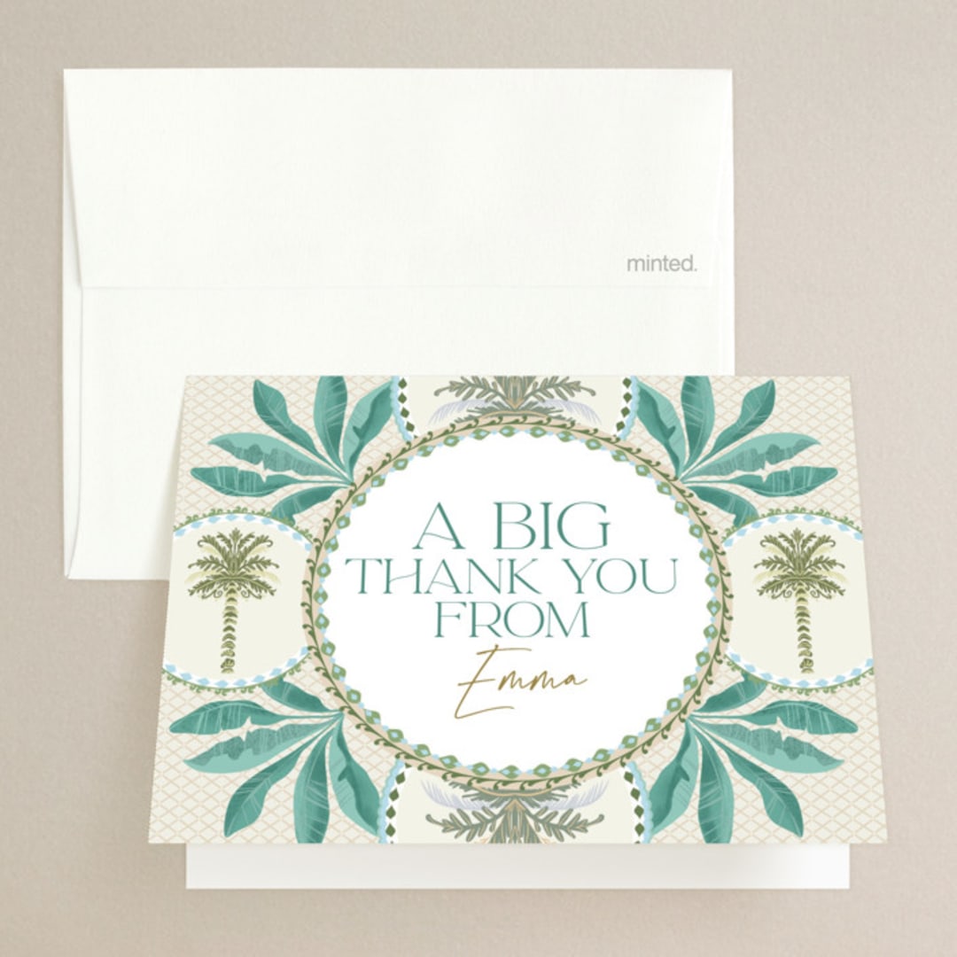 "Boho Botanical " - Bridal Shower Thank You Cards in Natural by Christina Cesario - Front