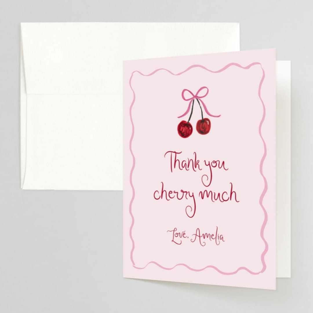 "vintage wedding cake" - Bridal Shower Thank You Cards in Blush by Cass Loh - Front