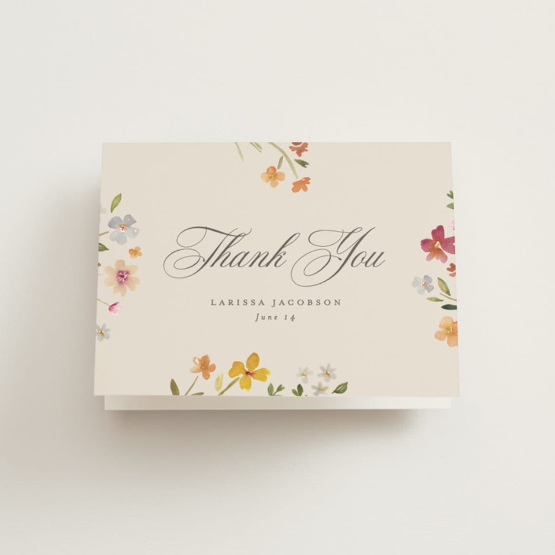 "Garden" - Bridal Shower Thank You Cards in Wildflower by Nicole Walsh - Front