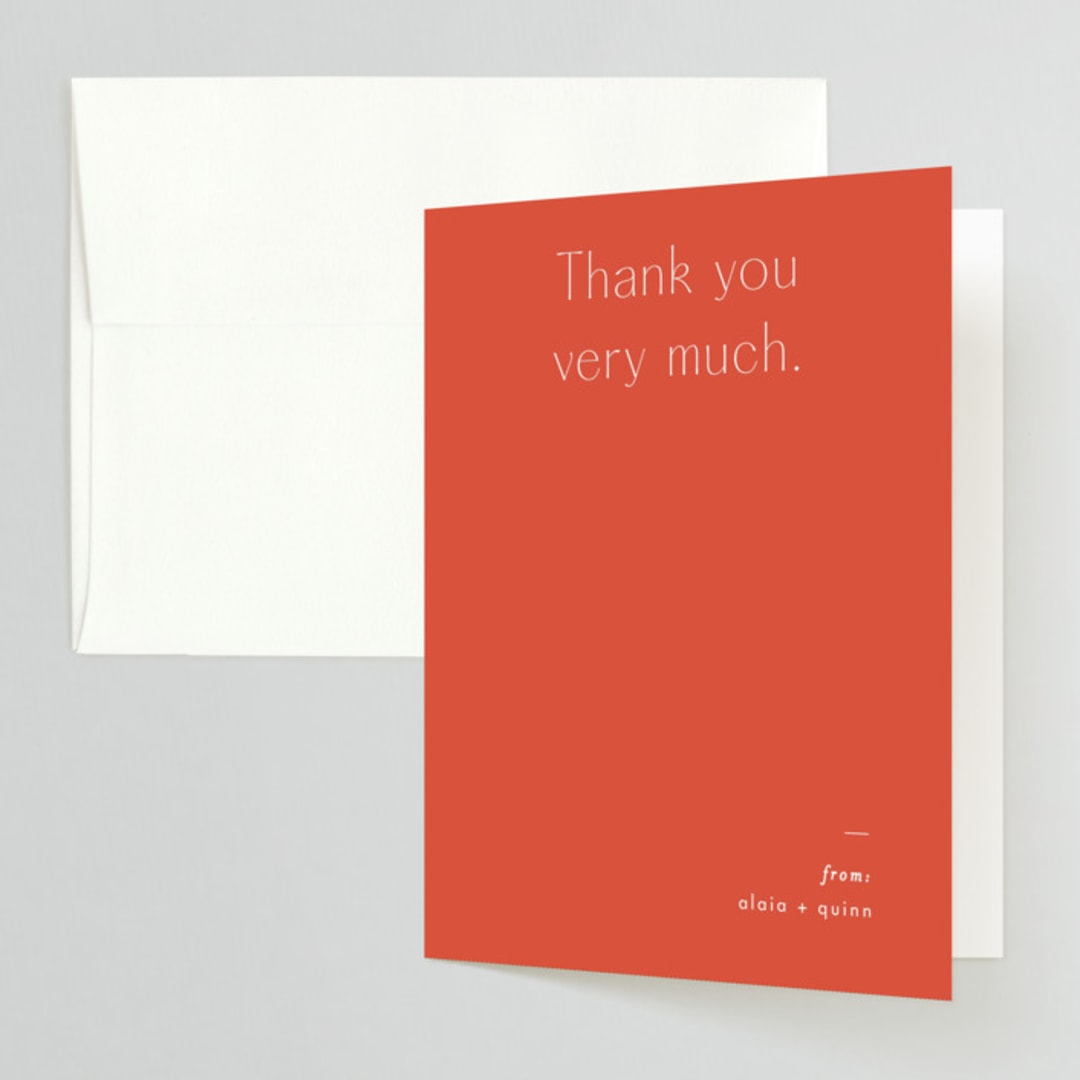 "Alaia" - Bridal Shower Thank You Cards in Verona Sunset by Blustery August - Front