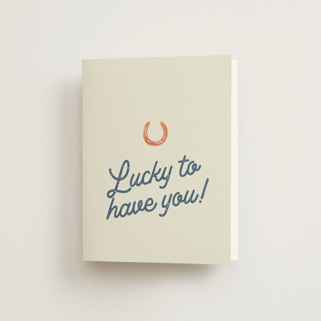 "Giddy Up" - Bridal Shower Thank You Cards in Cobalt by Erin Hodges - Front