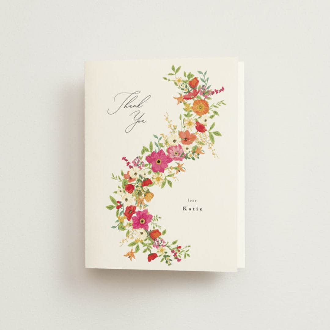 "Pretty Vine" - Bridal Shower Thank You Cards in Tropical by Susan Moyal - Front