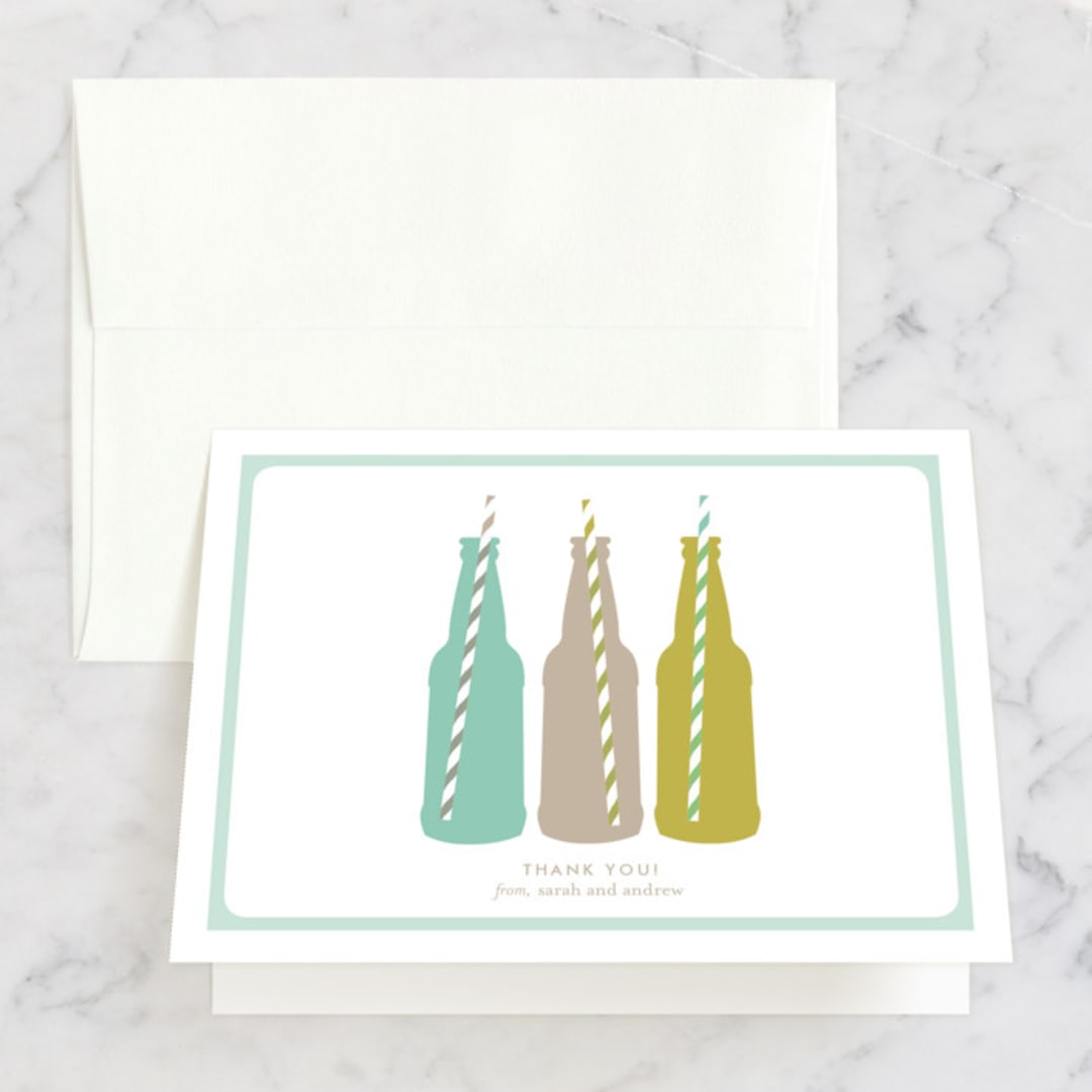 "Suds" - Bridal Shower Thank You Cards in blue by Alaina Cherup - Front