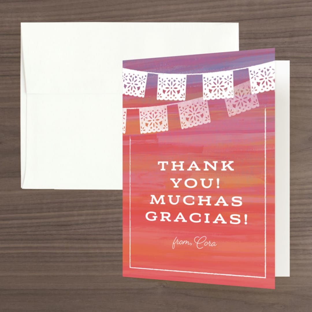 "Bridal Fiesta" - Bridal Shower Thank You Cards in Aqua by Laura Moyer - Front