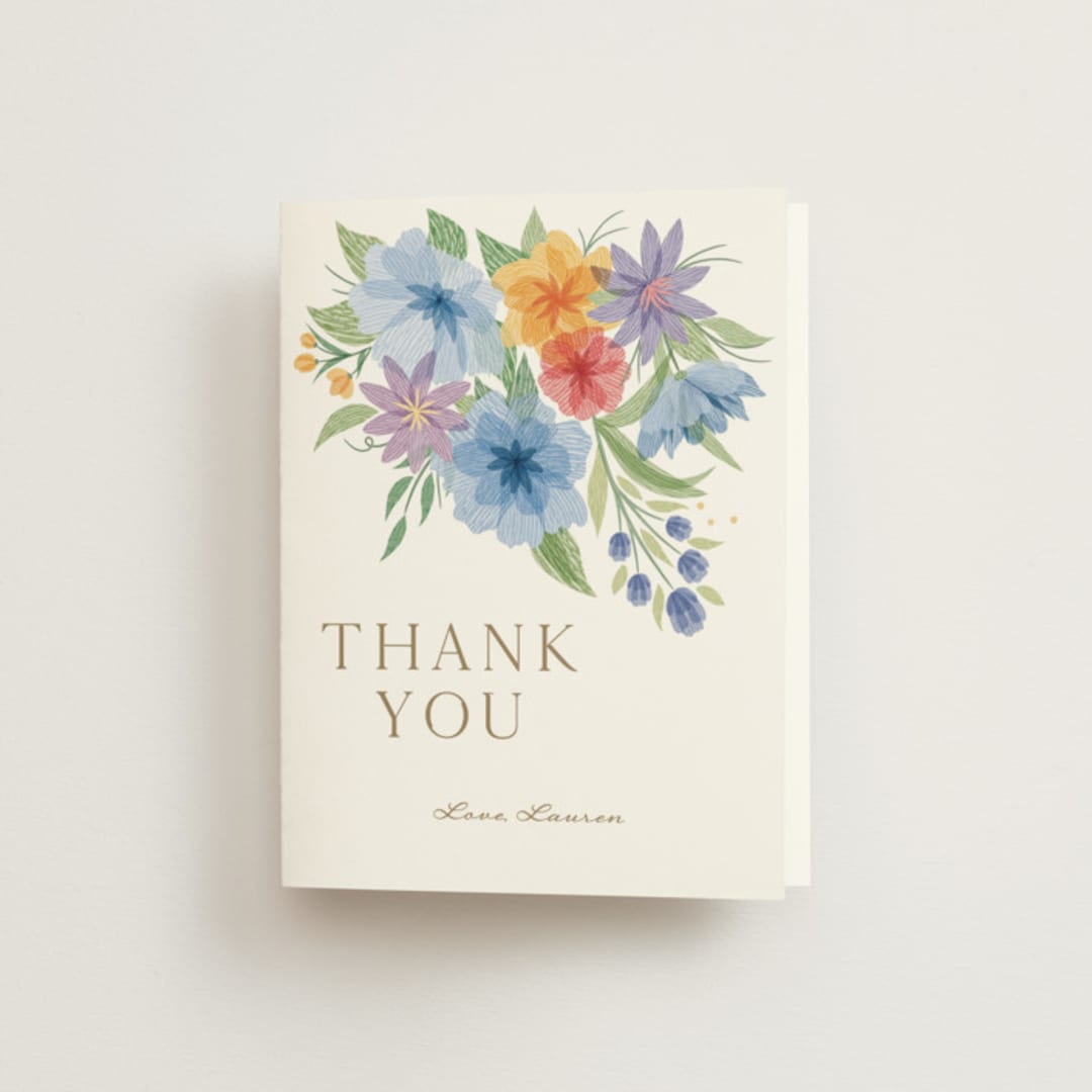 "Tea Party" - Bridal Shower Thank You Cards in Chamomile by Paper Sun Studio - Front