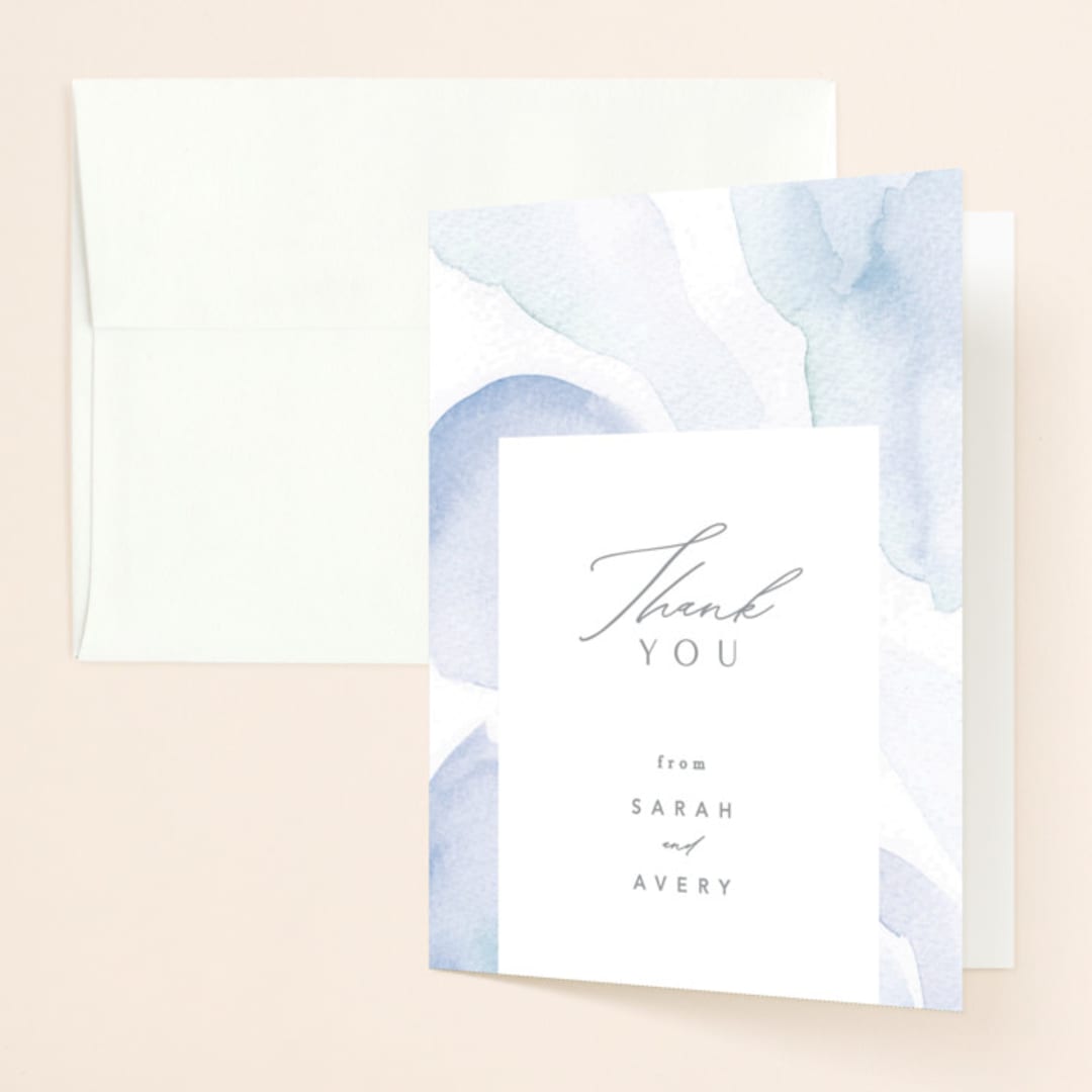 "Flow" - Bridal Shower Thank You Cards in Lagoon by Creo Study - Front