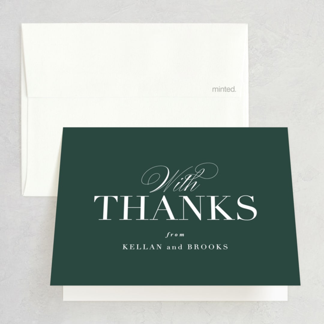 "Couple" - Bridal Shower Thank You Cards in Forest by Lea Delaveris - Front