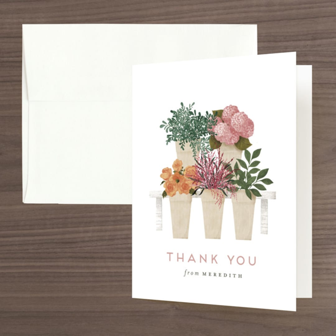 "Flower Bar" - Bridal Shower Thank You Cards in Bright by Heather Cairl - Front