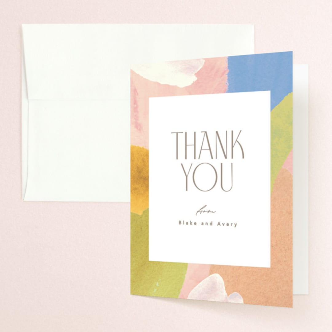 "Nature" - Bridal Shower Thank You Cards in Apricot by Creo Study - Front