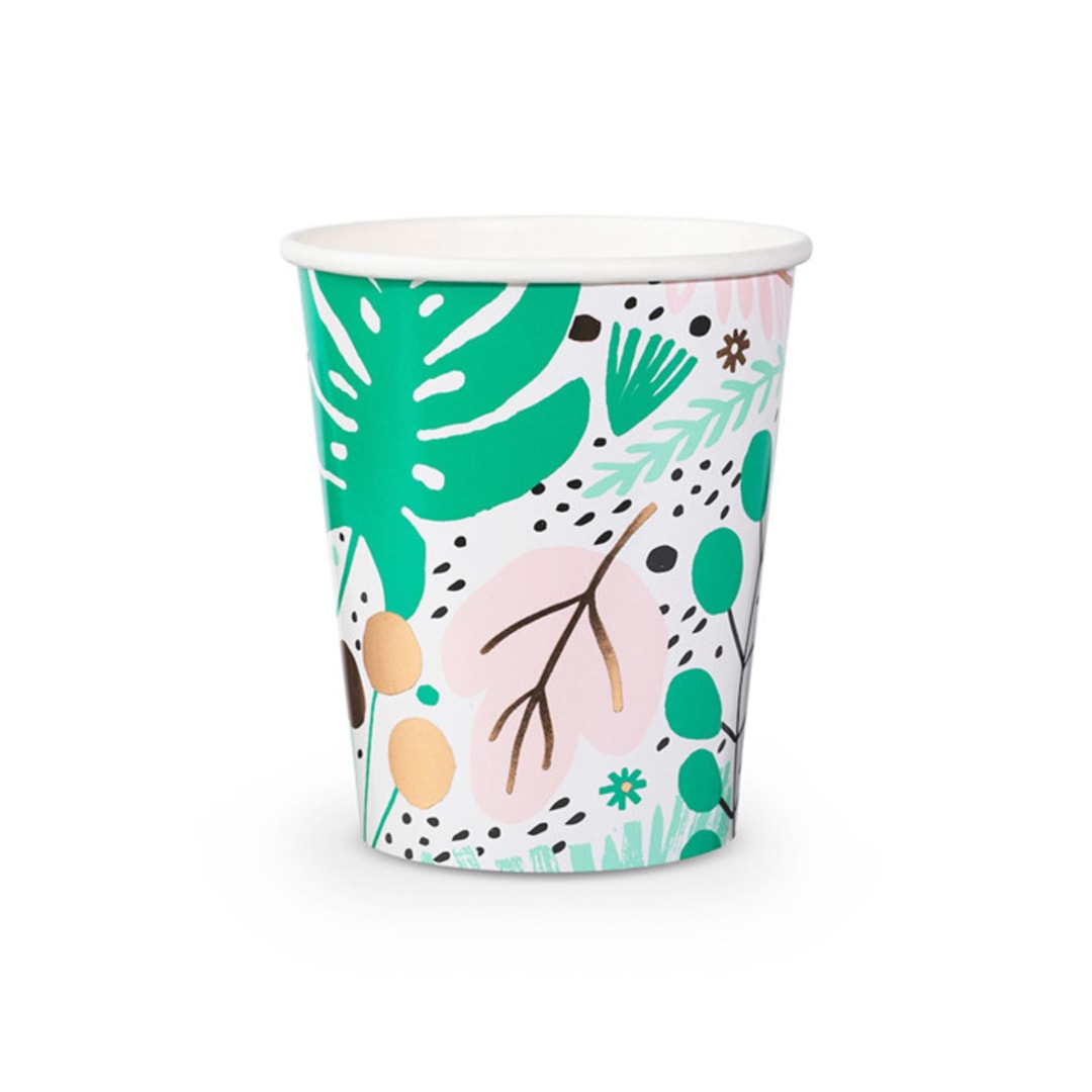 "Tropicale 9 oz Cups" - Party Cups in green by Jollity and Co
