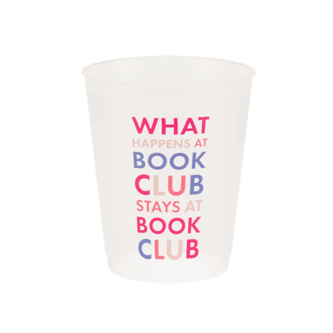 "Book Club "What Happens At Book Club" Flex Cups - Set of 8" - Party Cups in multicolor by Jollity and Co
