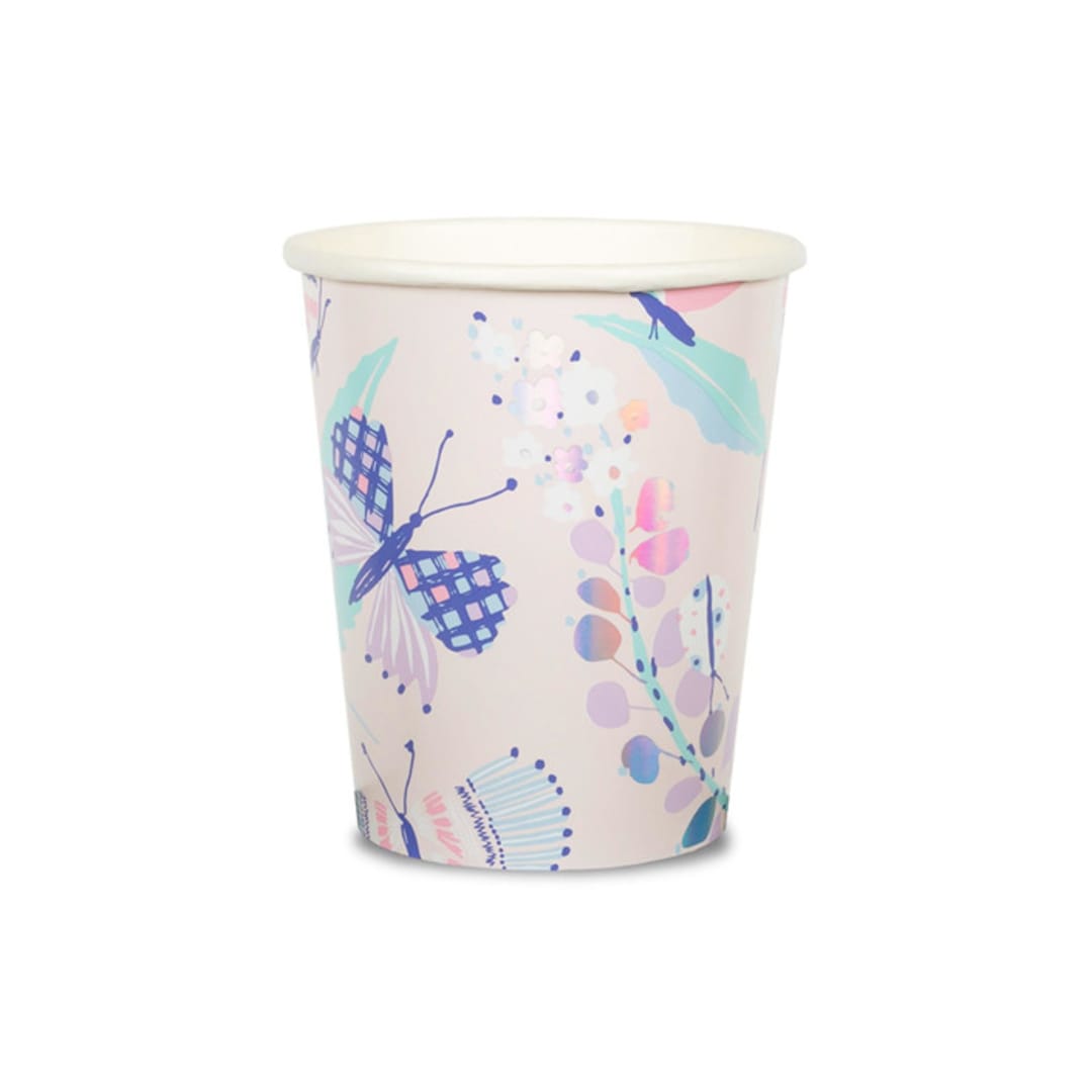 "Flutter 9 oz Cups - Pack of 8" - Party Cups in multicolor by Jollity and Co