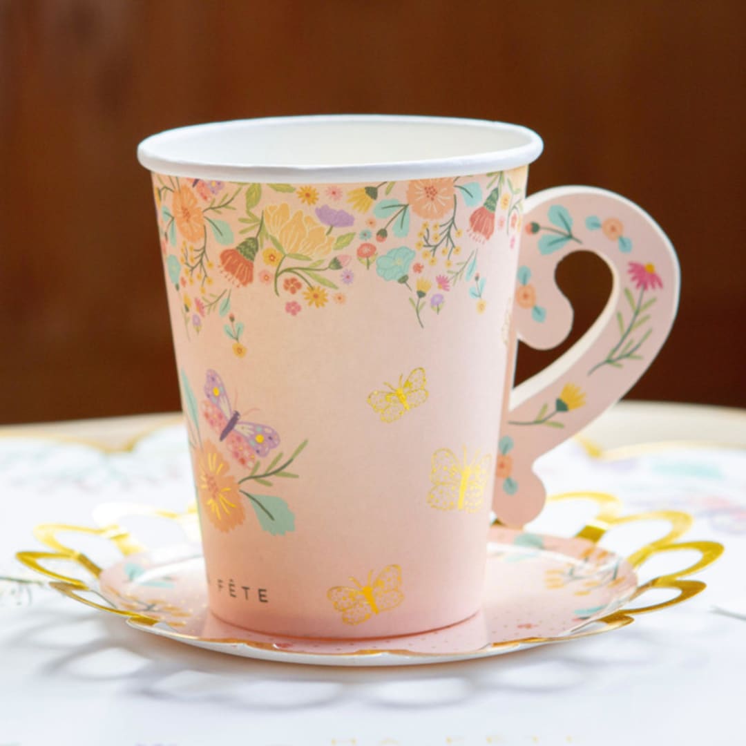 "Tea Party Cups & Saucers Set" - Party Cups in multicolor by MA FÊTE