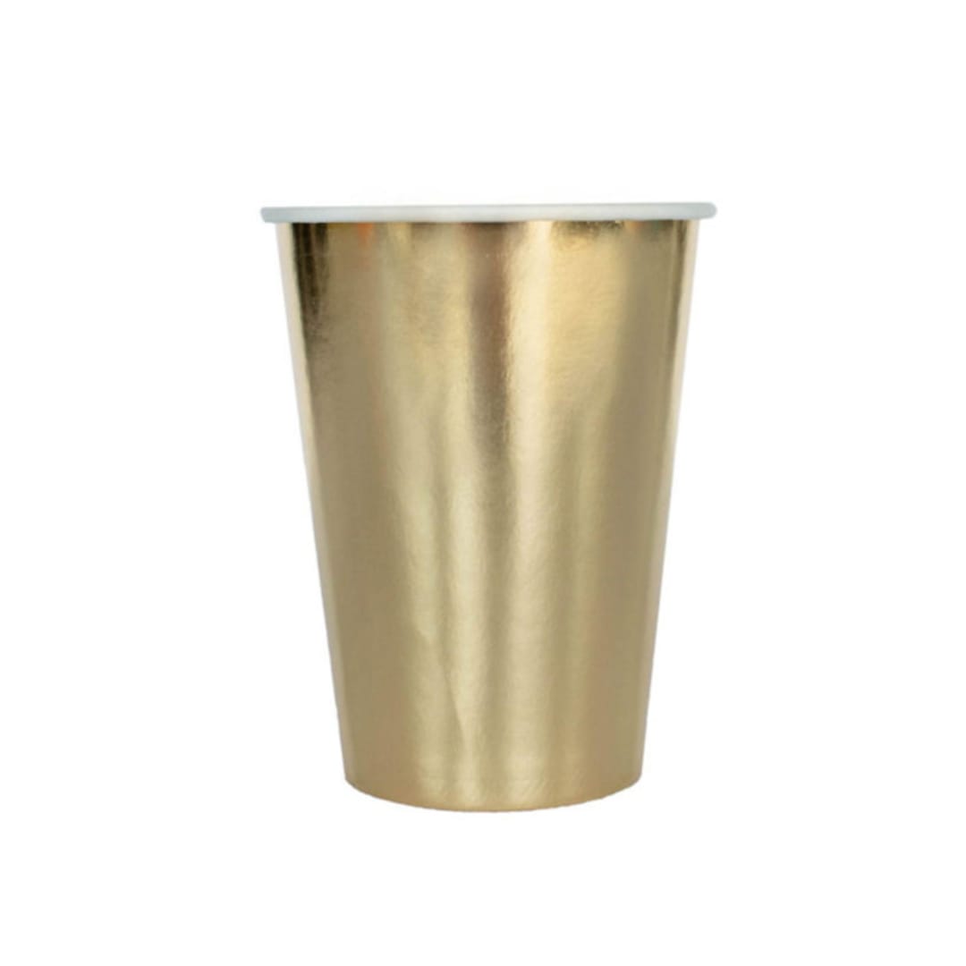 "Shades Gild 12 oz. Cups - Set of 8" - Party Cups in gold by Jollity and Co