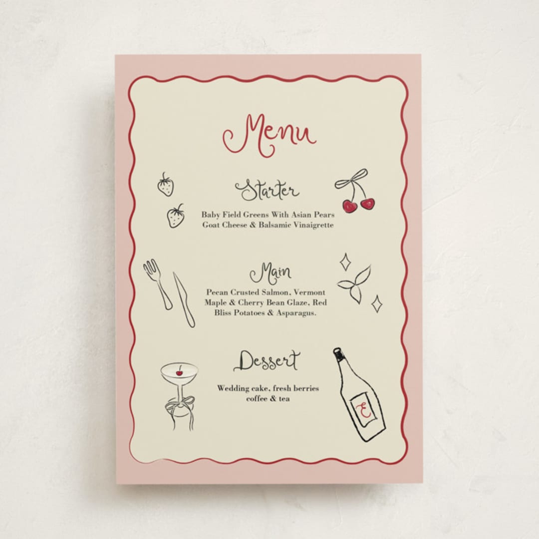 "Cherry Birthday" - Party Menus in Cherry by Helena Vitto - Front