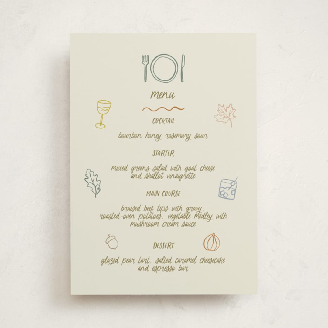 "Autumn Party" - Party Menus in Vintage by Kelly Watkins - Front