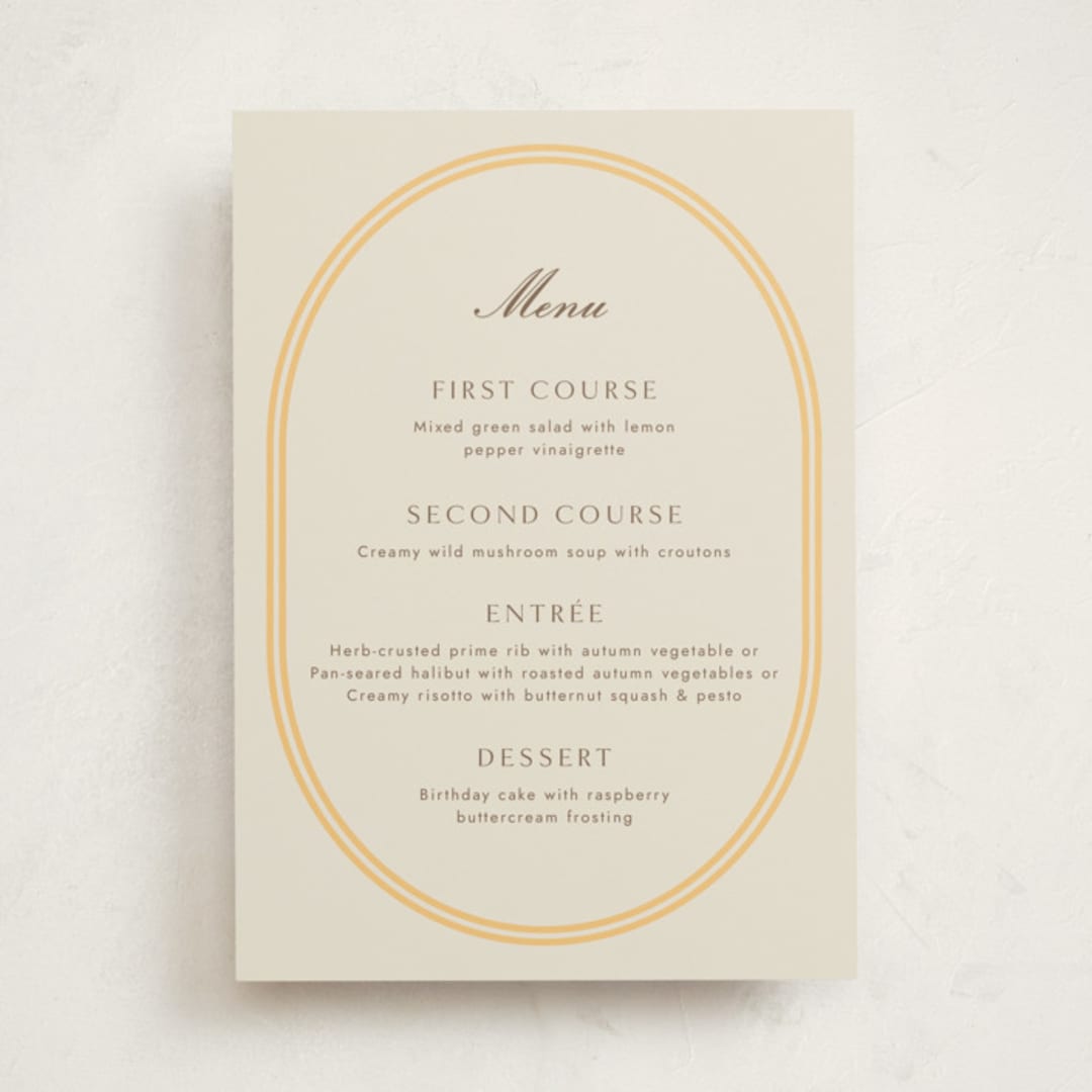 "Bocce" - Party Menus in Melon by Megan Davis - Front