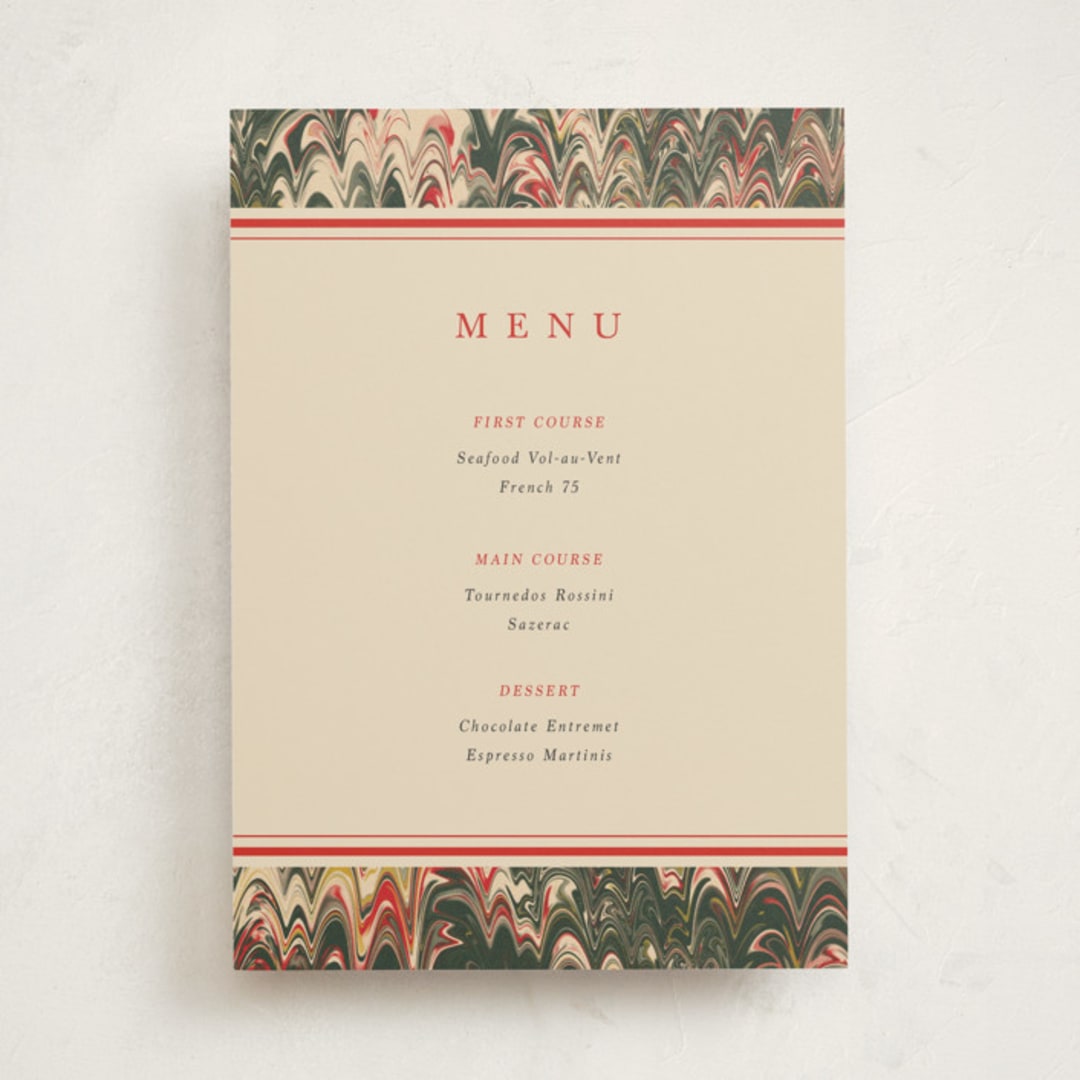 "Book" - Party Menus in Festive by Claire - Front