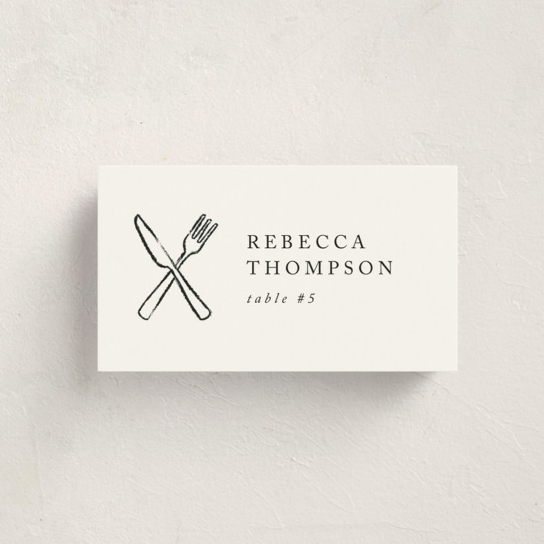 "Shrimp Cocktail" - Party Place Cards in Pearl by mo kelley - Front with Free Guest Printing