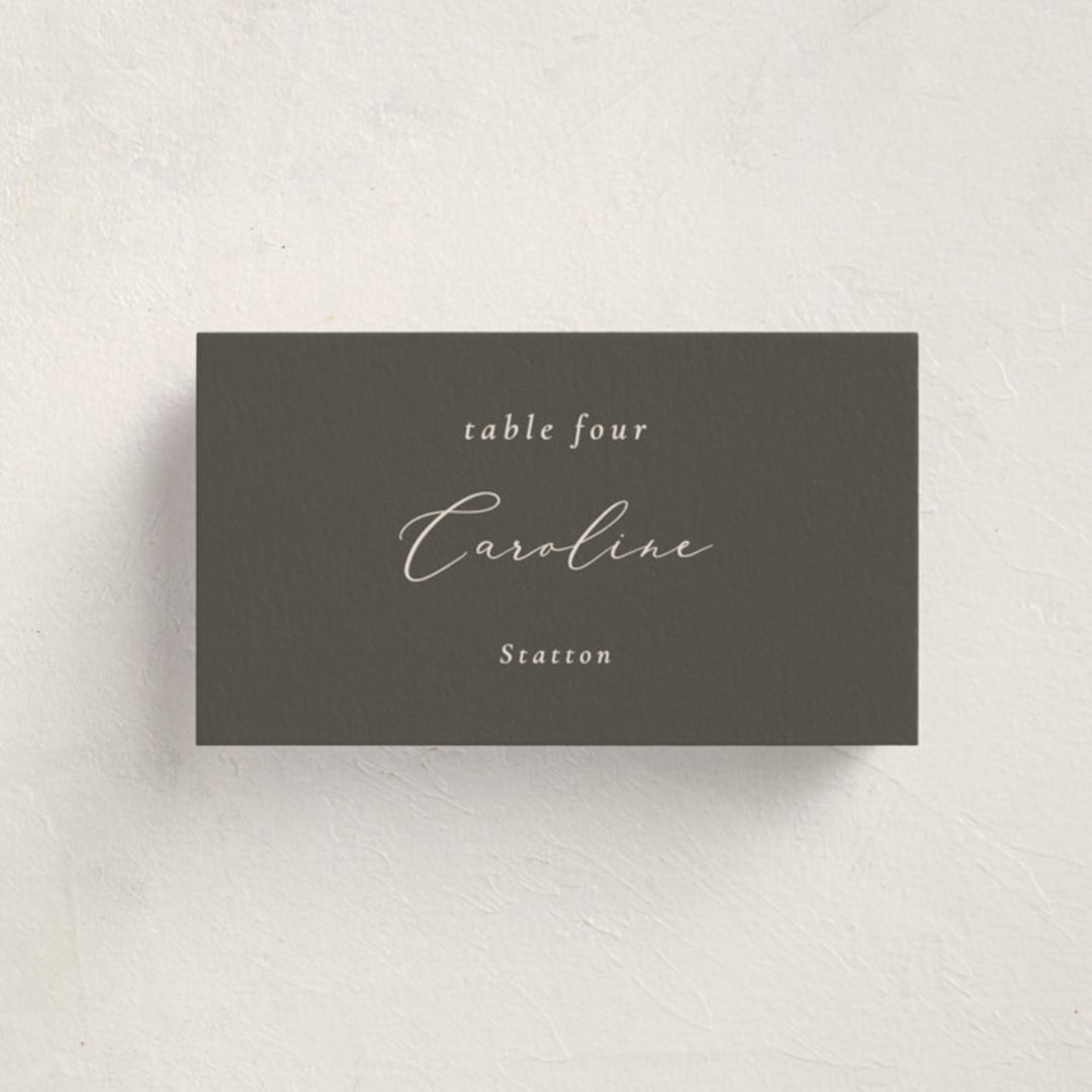 "Bow" - Party Place Cards in Tuxedo by Corinne Malesic - Front with Free Guest Printing