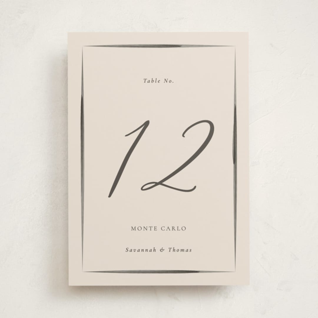 "Bow" - Party Table Numbers in Tuxedo by Corinne Malesic - Front
