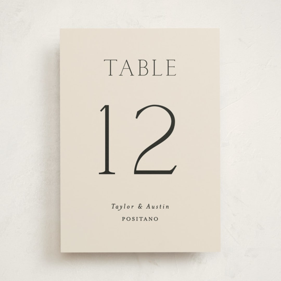 "In Love" - Party Table Numbers in Linen by Vanessa Doyle - Front