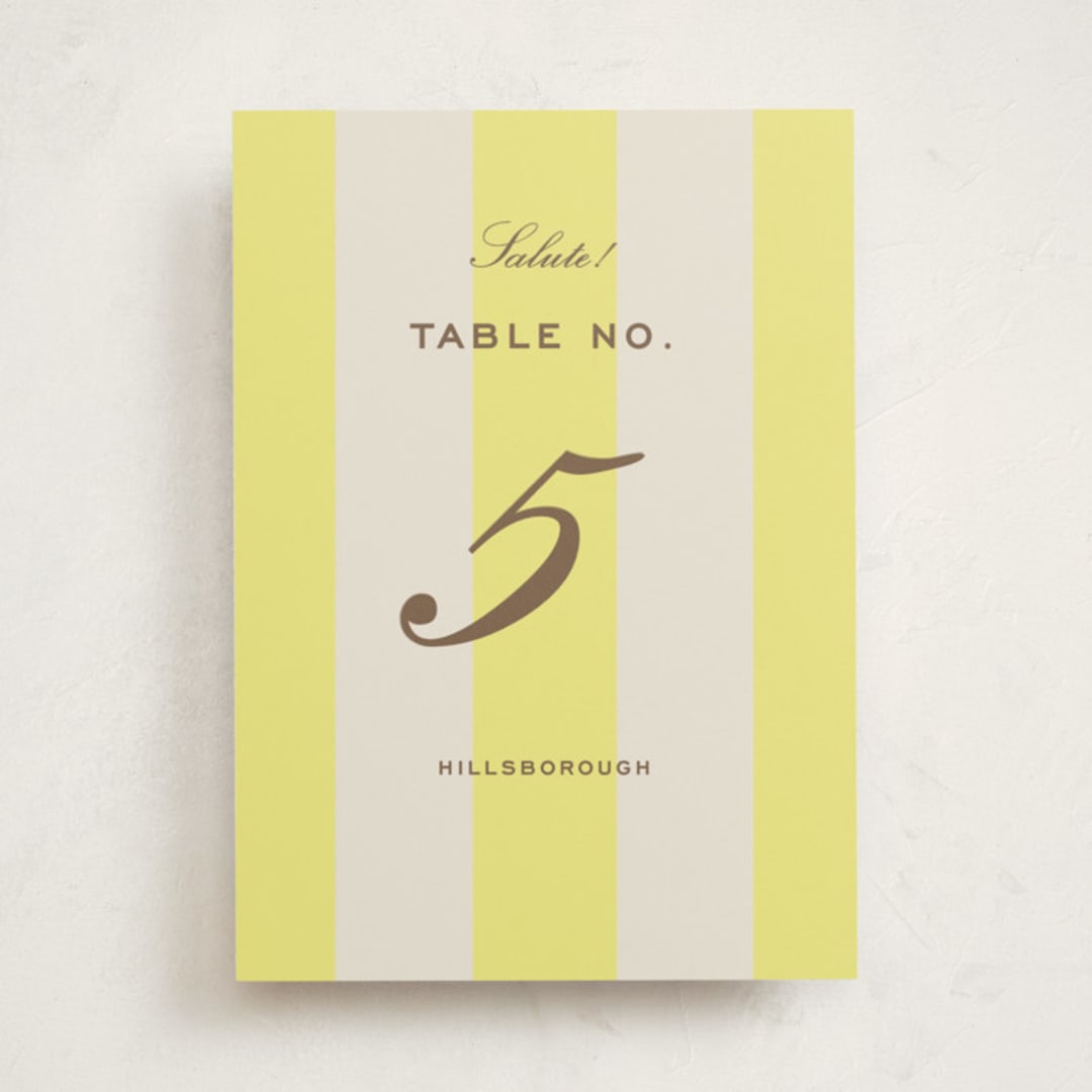 "Campania" - Party Table Numbers in Limone by Megan Davis - Front