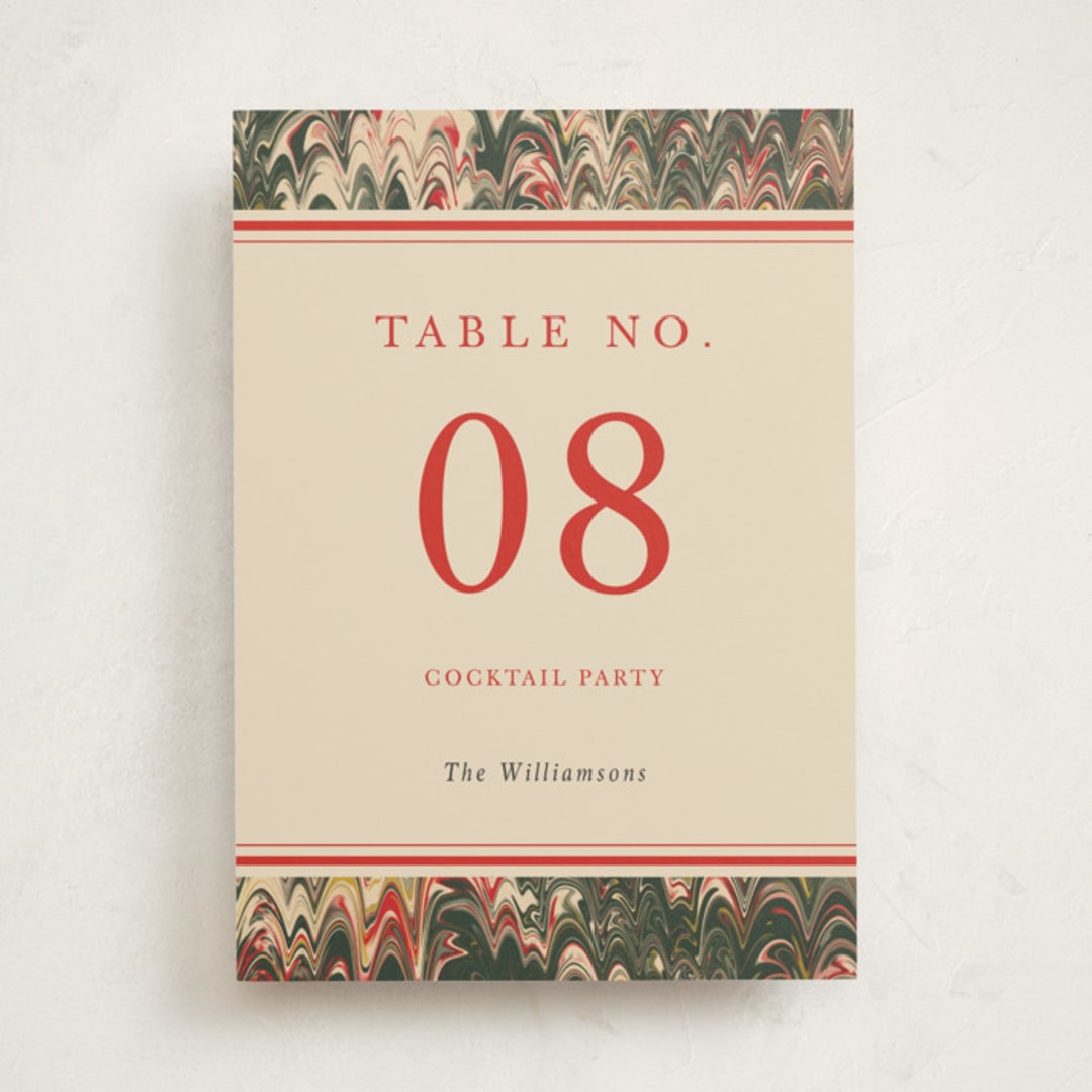 "Book" - Party Table Numbers in Festive by Claire - Front