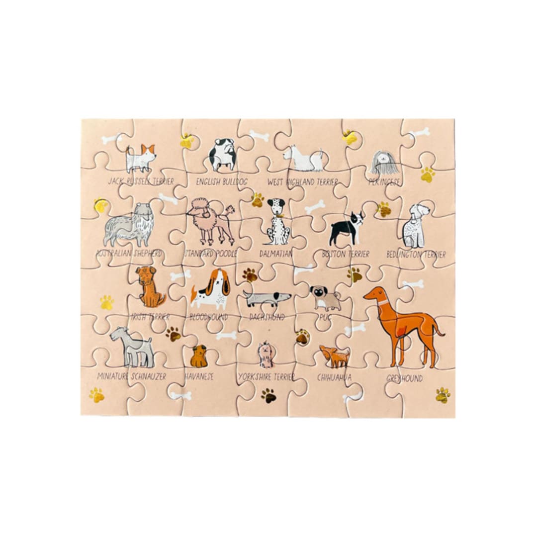 "Bow Wow "Breeds" Mini Puzzle" - Puzzles in beige by Jollity and Co