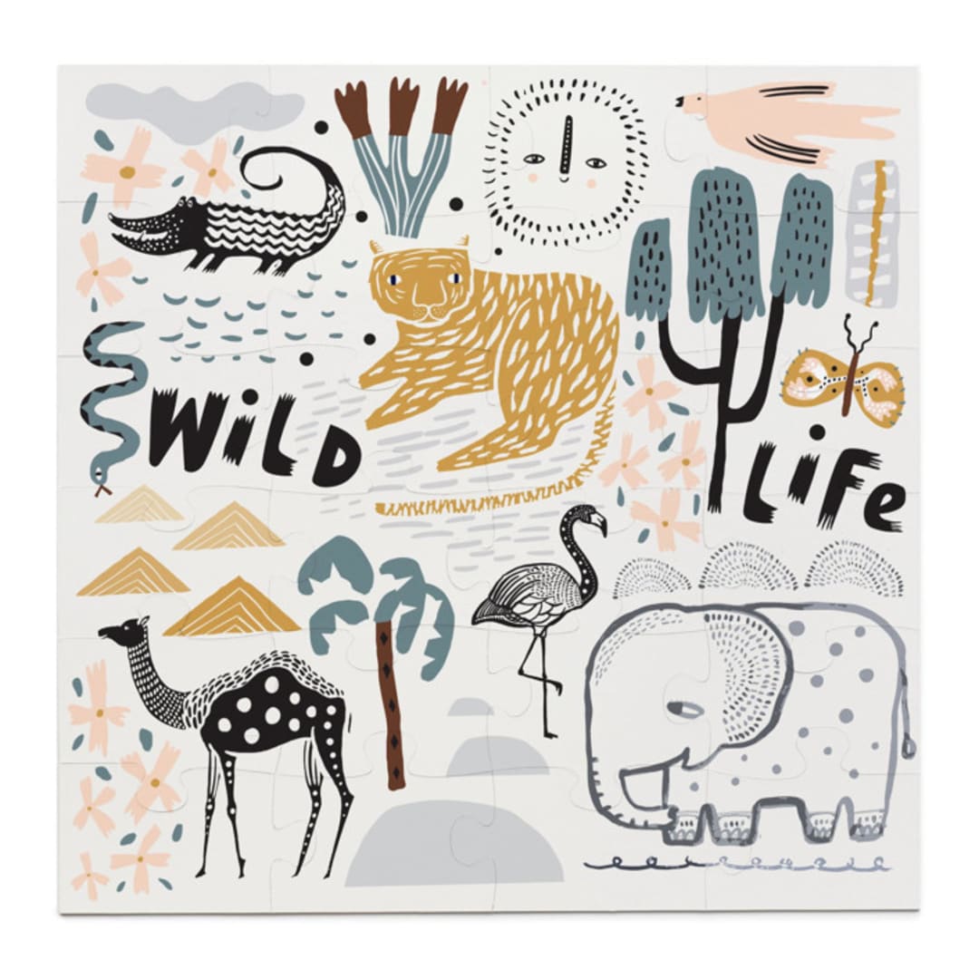 "Wee Gallery Wild Life Floor Puzzle" - Puzzles in multicolor by Wee Gallery
