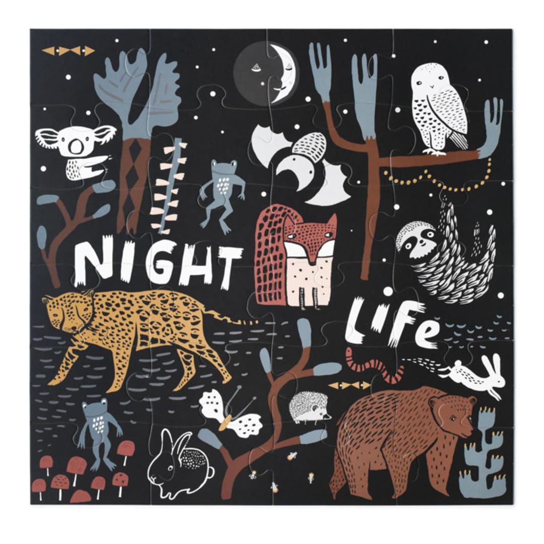 "Wee Gallery Night Life Floor Puzzle" - Puzzles in multicolor by Wee Gallery