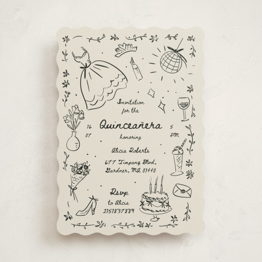 "QuinceañeraParty" - Quinceanera Invitations in Sand by samovilka - Front