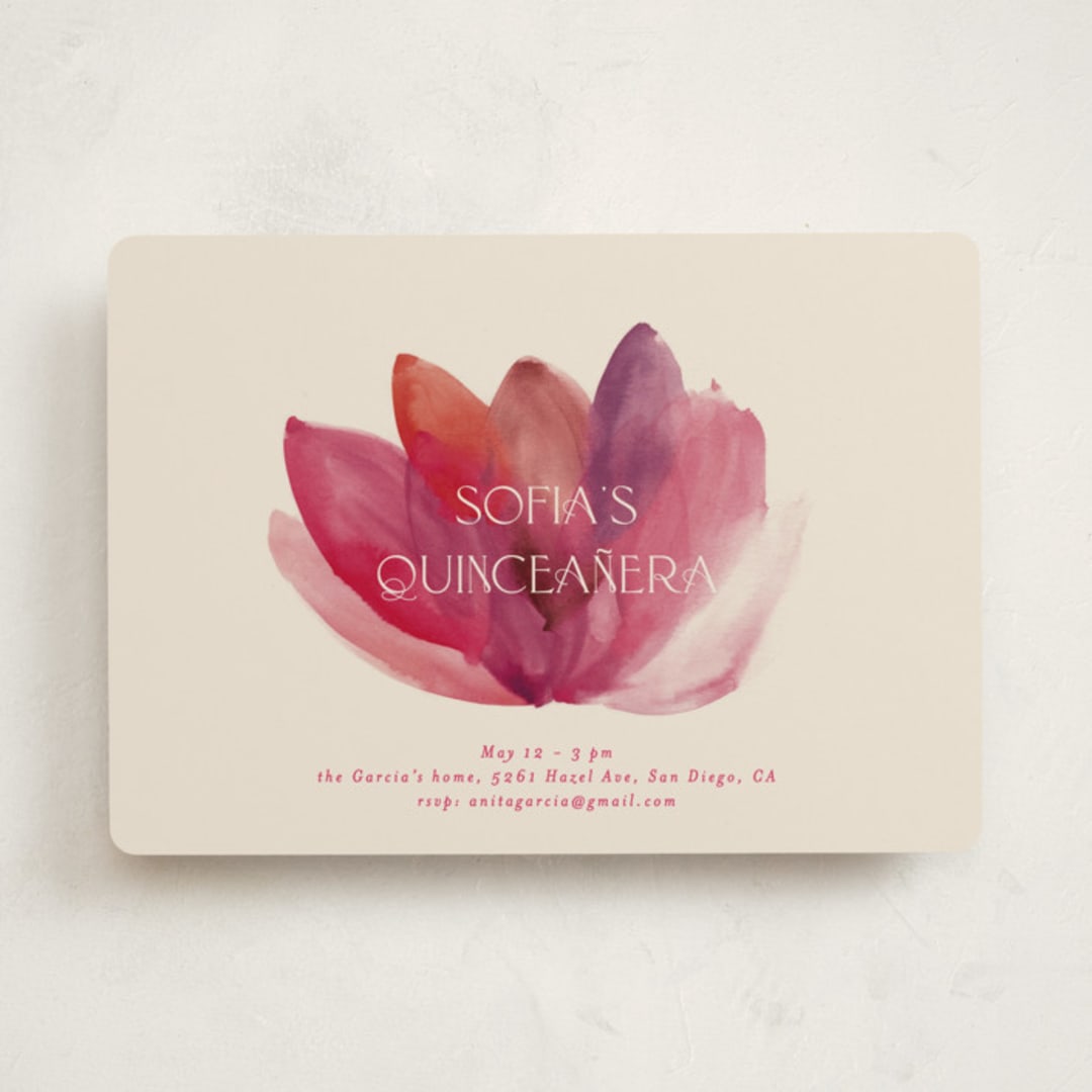 "Lotus" - Quinceanera Invitations in Petal by Gwen Bedat - Front