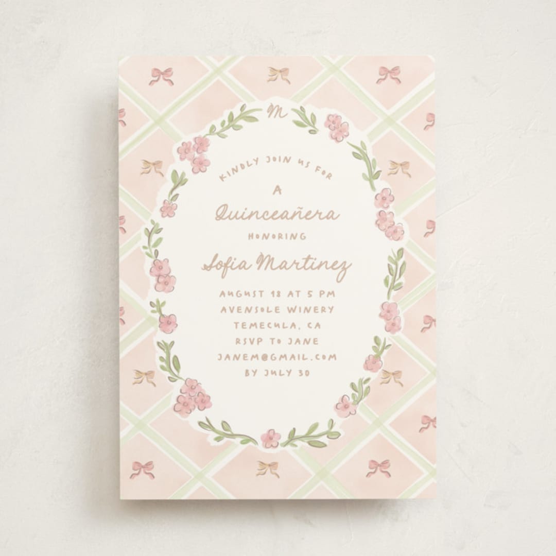 "Quinceanera garden" - Quinceanera Invitations in Blush by Creo Study - Front