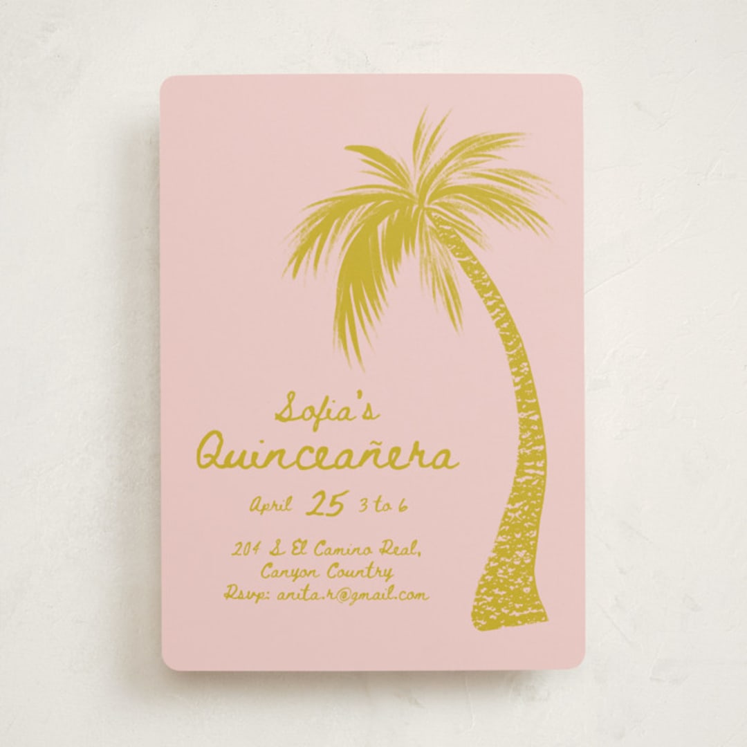 "Palm" - Quinceanera Invitations in Sunshine by Gwen Bedat - Front