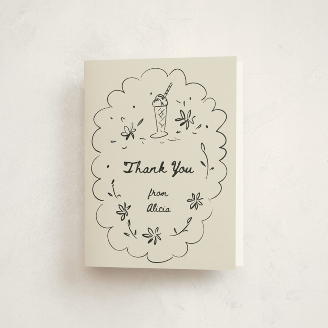 "QuinceañeraParty" - Quinceañera Thank You Cards in Sand by samovilka - Front