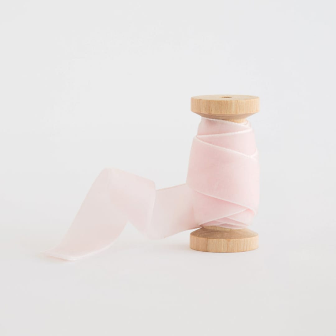 "Blush Velvet" - Ribbon in blush by Minted - Ribbon