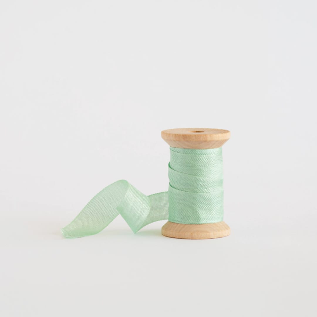 "Mint Shimmer" - Ribbon in mint by Minted - Ribbon