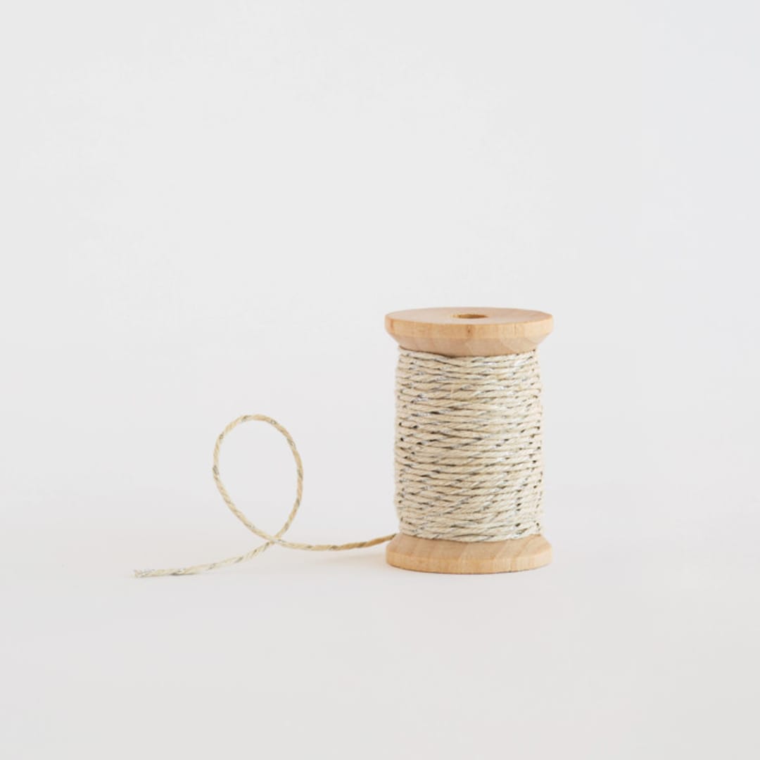 "White & Silver Baker's Twine" - Ribbon in white + silver by Minted - Ribbon