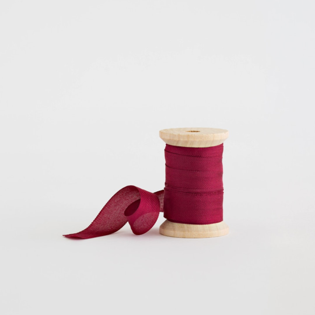 "Burgundy Shimmer" - Ribbon in burgundy by Minted - Ribbon