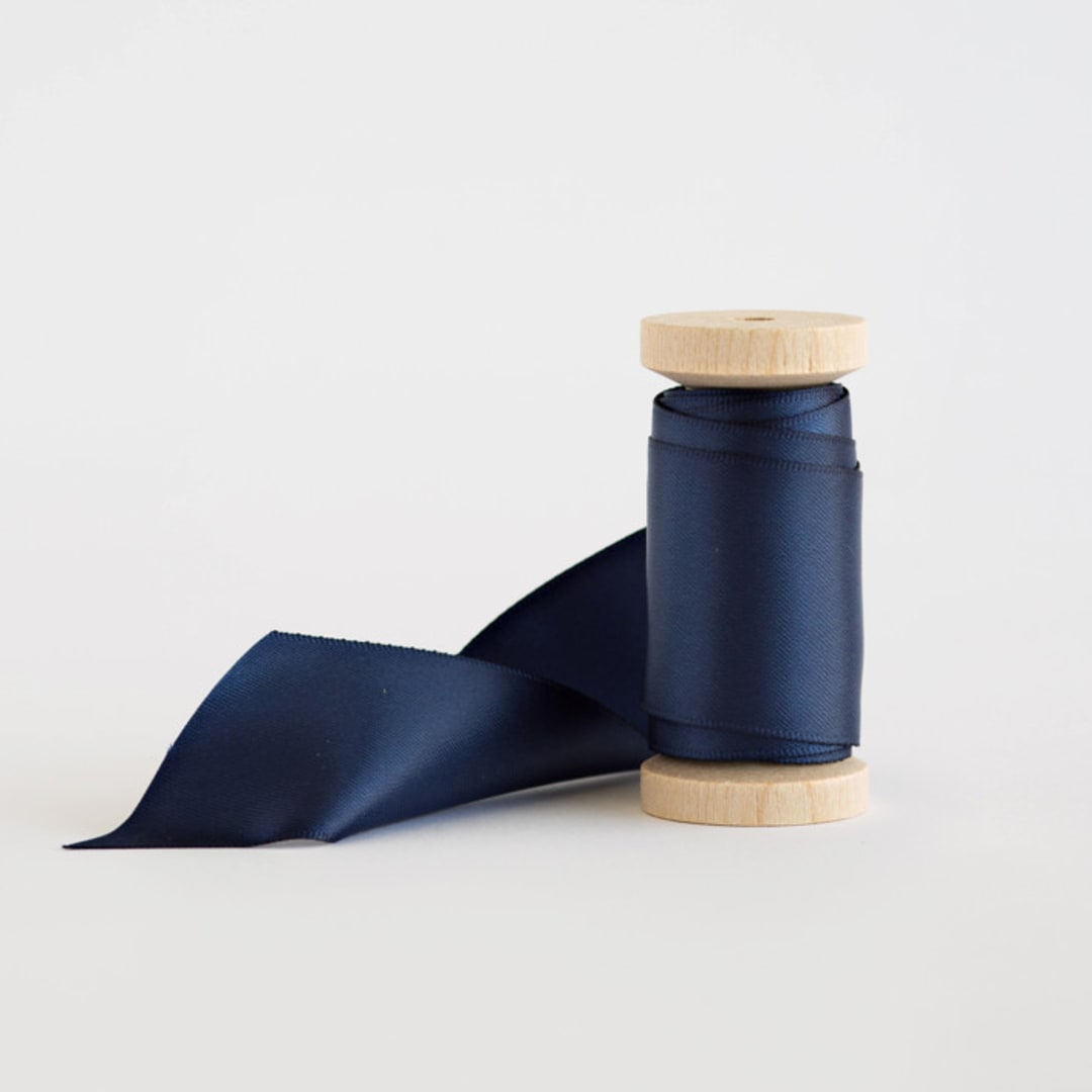 "Navy Satin" - Ribbon in navy by Minted - Ribbon