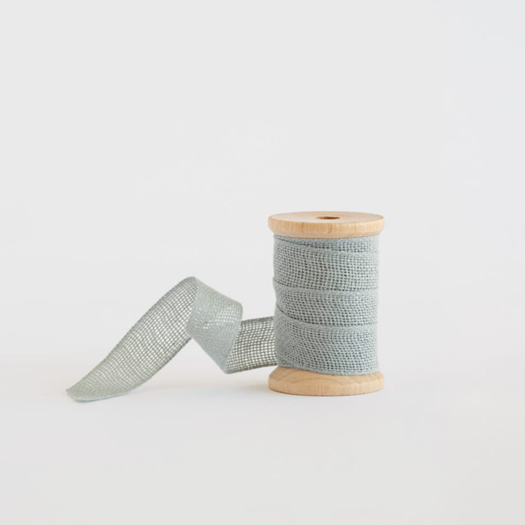 "Dove Grey Loose Weave Cotton" - Ribbon in dove grey by Minted - Ribbon
