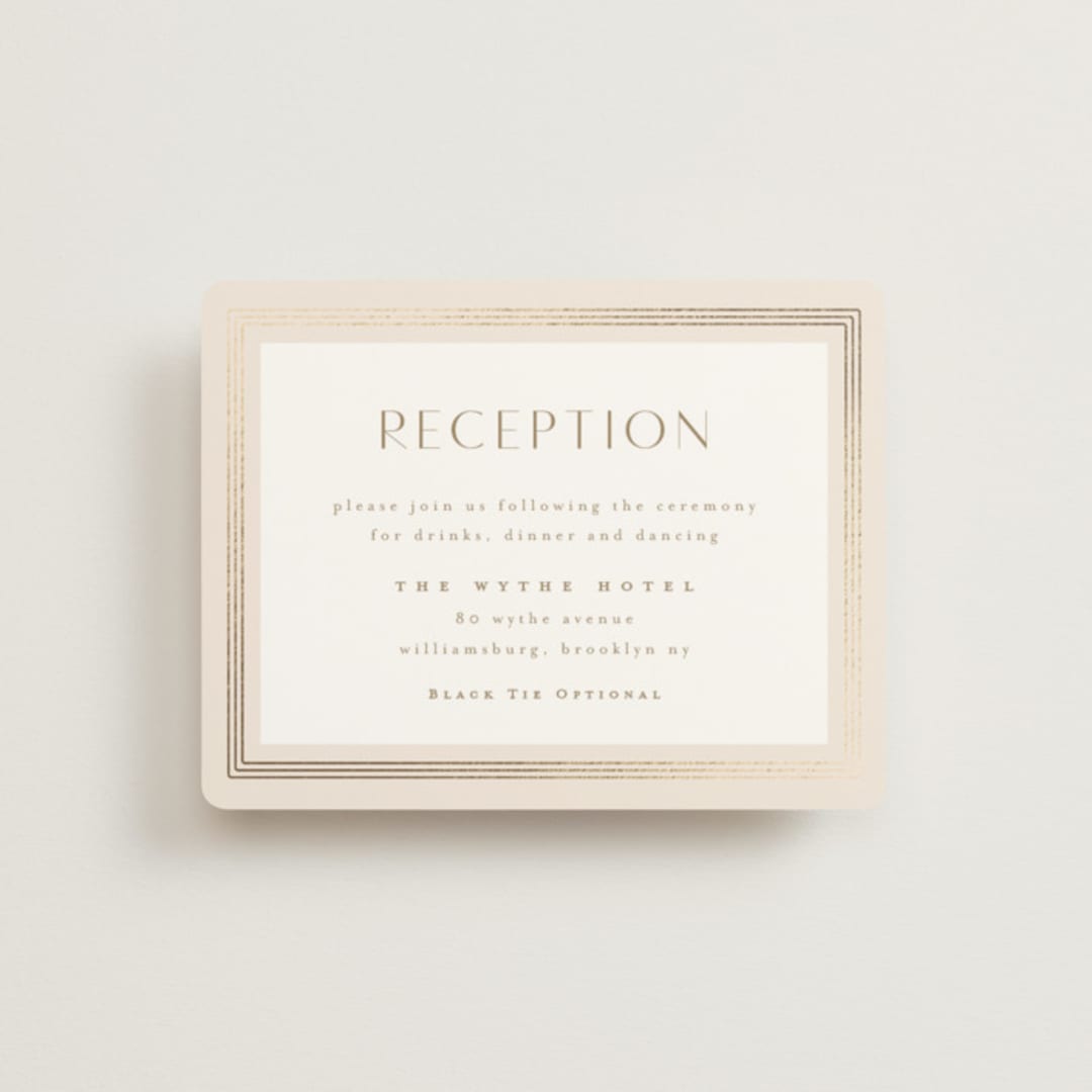 "Soleil" - Reception Cards in Latte by Kristie Kern - Front