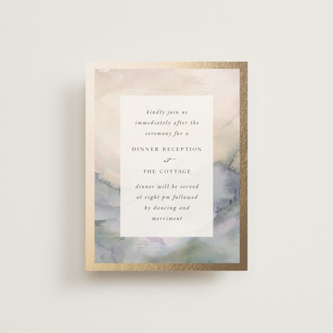 "Mountain" - Reception Cards in Latte by Lori Wemple - Front