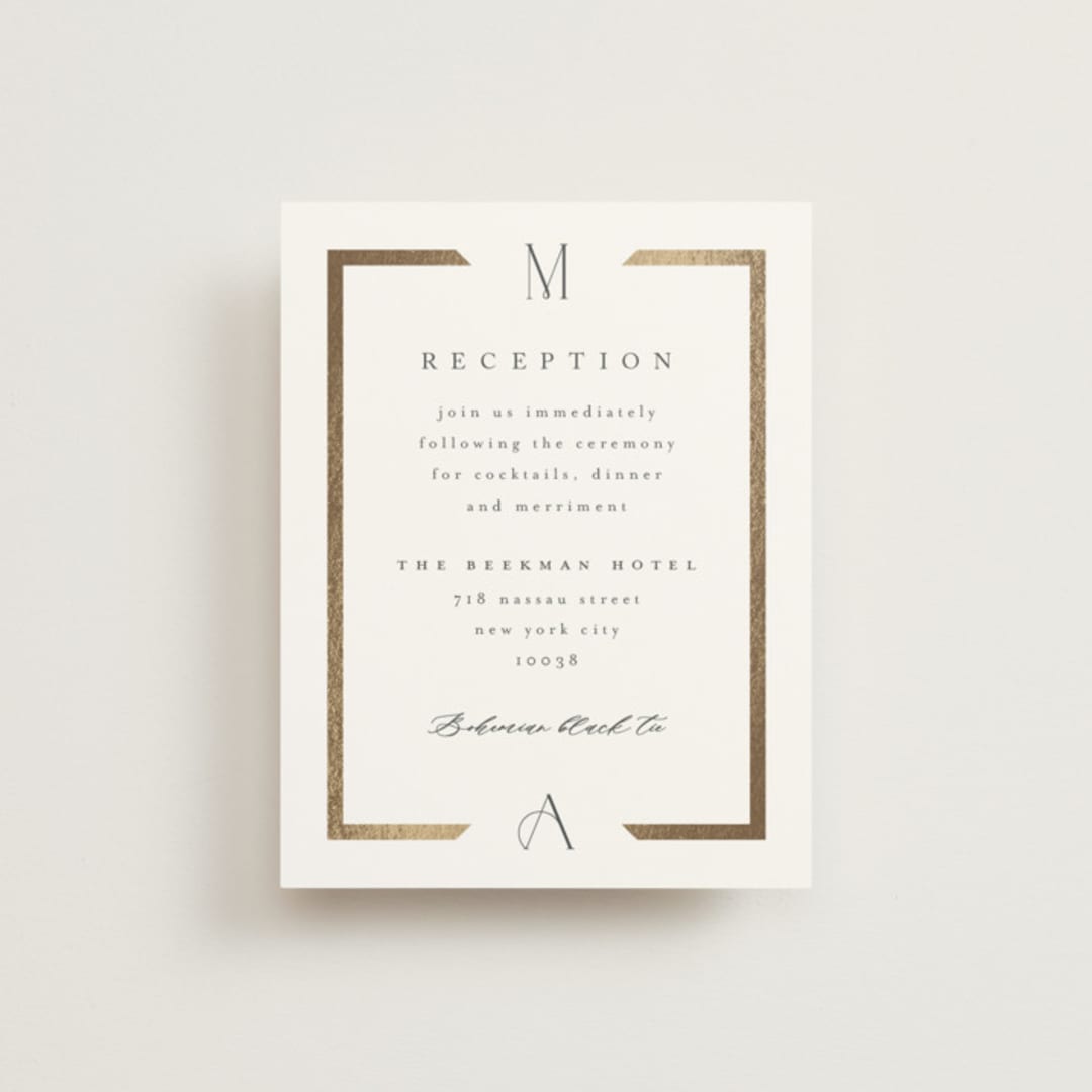 "Chisel" - Reception Cards in Quartz by Kristie Kern - Front