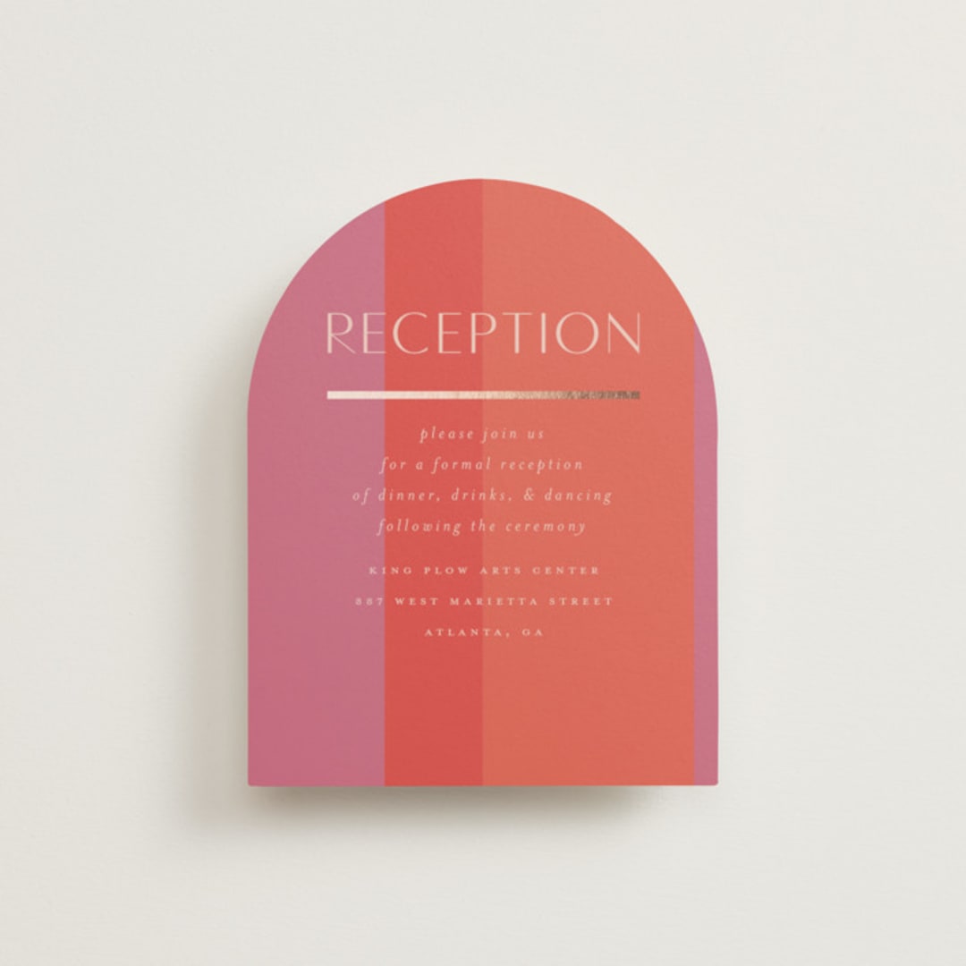 "Patchwork Border" - Reception Cards in Fruit Punch by Morgan Kendall - Front
