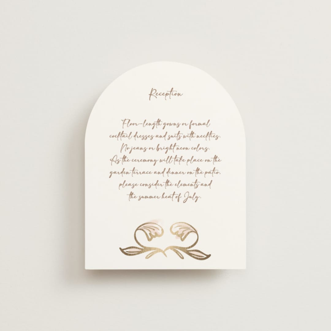 "Bella Bellissima" - Reception Cards in Blush by Ani Somi - Front