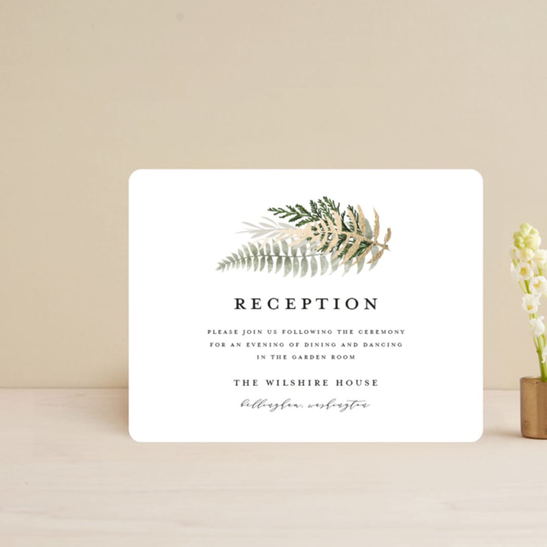 "Fresh Vines" - Reception Cards in Fern by Susan Moyal - Front
