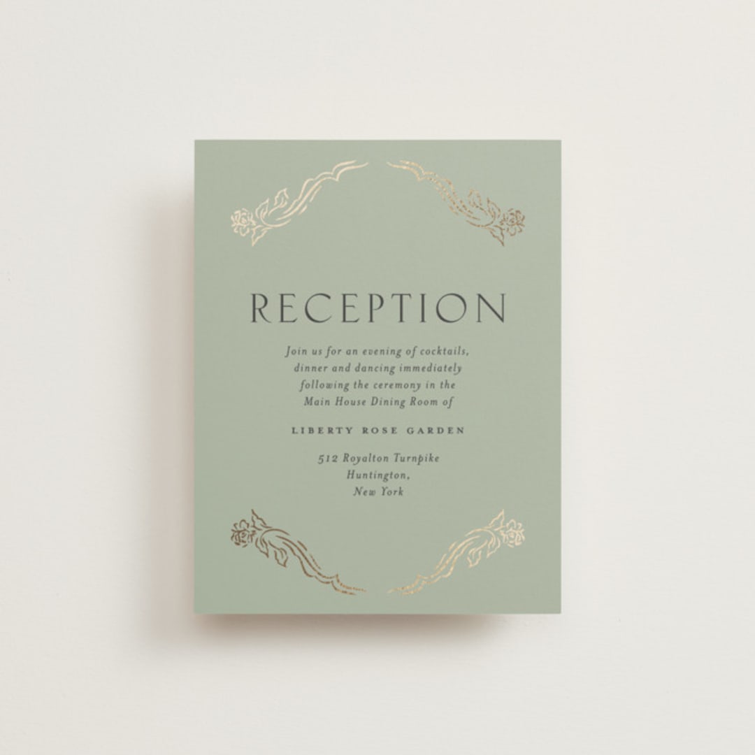 "dancing in the garden" - Reception Cards in Blush Meadow by Grae - Front